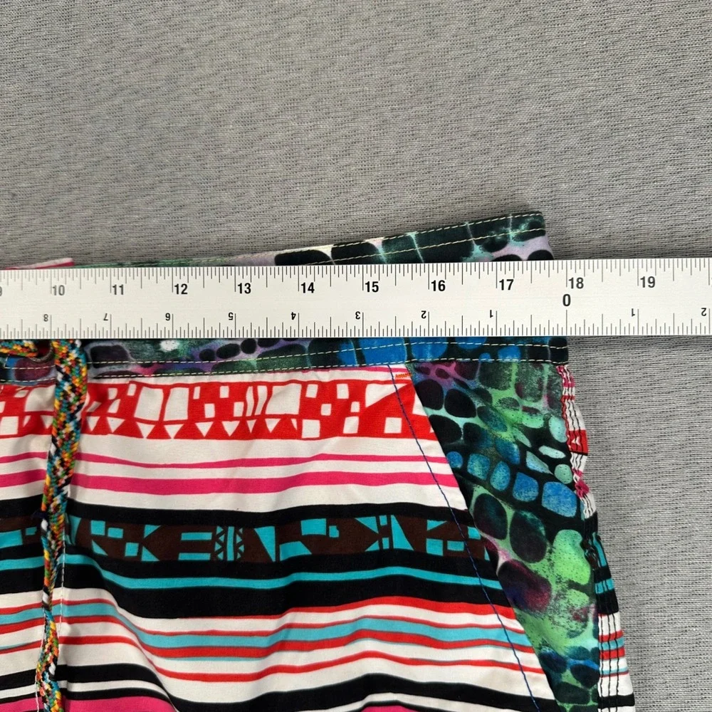 Robert Graham Paradise Board Shorts Mens 34 Tribal Geometric Striped Vibrant